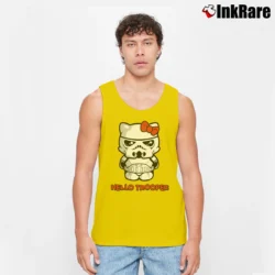 Men’s Trendy Hello Kitty Stormtrooper Star Wars Funny Tank Top in yellow | Breathable, Active-Friendly Design