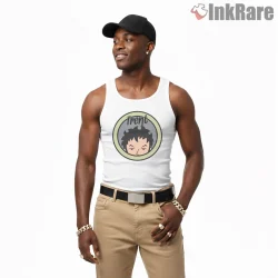 Trent Lane Minimal Circle Portrait Cool Style Shirt on white tank top for men graphic tee