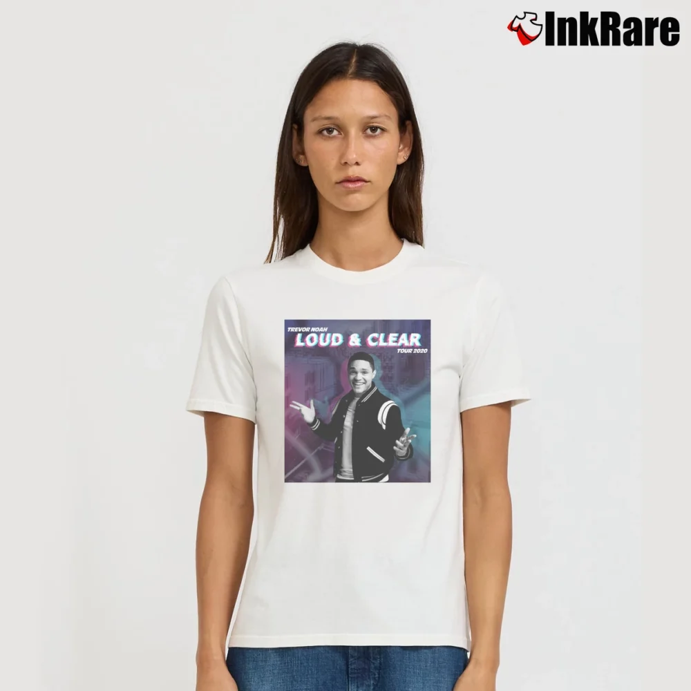 Women’s Trevor Noah Loud And Clear 2019 Tour Signature T-Shirt in white | Soft, Flattering Fit