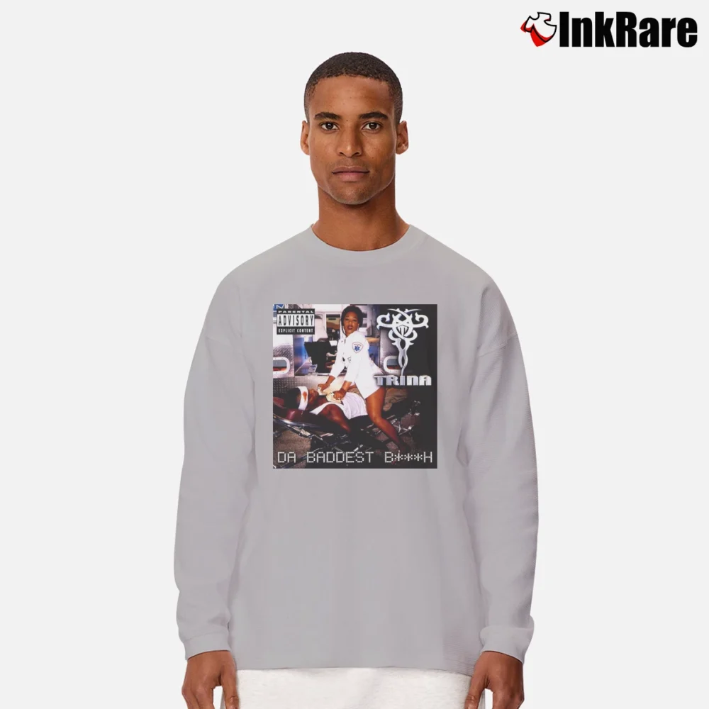 Men’s Trina Da Baddest Hip Hop Rap Long-Sleeve Shirt in sport grey | Sleek, Lightweight, Year-Round Wear