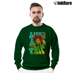 Men’s Trippie Redd Life Trip Rap Music Crewneck Sweatshirt in forest green | Cozy Fabric, Clean Style