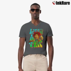 Men’s Trippie Redd Life Trip Rap Music V-Neck Tee in charcoal | Sharp, Breathable, Everyday Staple