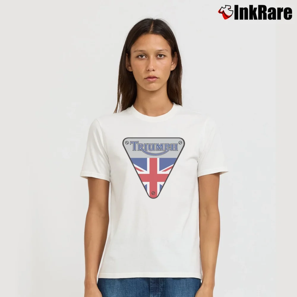 Women’s Triumph Motorcycles Logo Signature T-Shirt in white | Soft, Flattering Fit