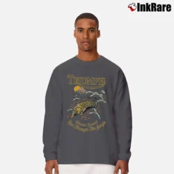 Men’s Triumph Tiger Jungle Burnout Long-Sleeve Shirt in charcoal | Sleek, Lightweight, Year-Round Wear