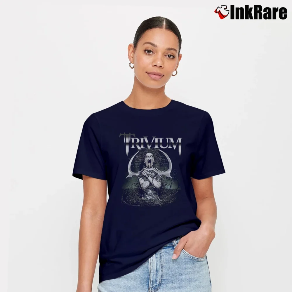 Women’s Trivium Classic Metal Band Signature T-Shirt in navy | Soft, Flattering Fit