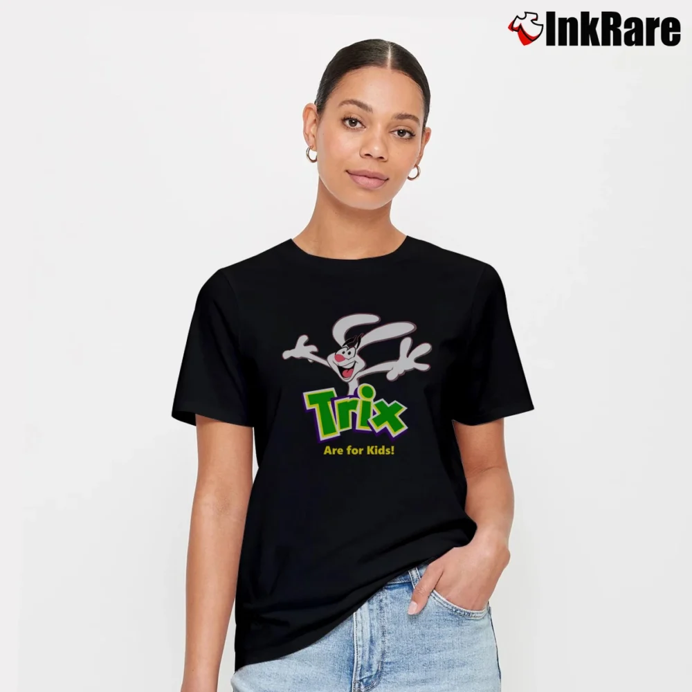 Women’s Trix Cereal Silly Rabbit Adult Graphic Signature T-Shirt in black | Soft, Flattering Fit