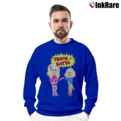 Men’s Trixie And Katya Drag Queen Crewneck Sweatshirt in royal blue | Cozy Fabric, Clean Style