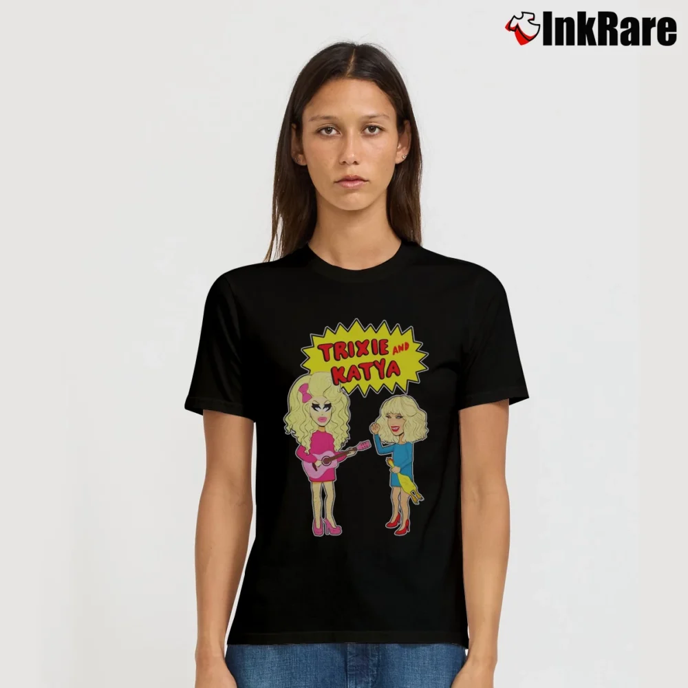 Women’s Trixie And Katya Drag Queen Signature T-Shirt in black | Soft, Flattering Fit