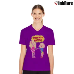 Women’s Trixie And Katya Drag Queen V-Neck Tee in purple | Chic Neckline, Soft Texture