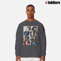 Men’s Troian Bellisario Collage Long-Sleeve Shirt in charcoal | Sleek, Lightweight, Year-Round Wear