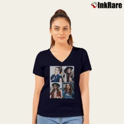Women’s Troian Bellisario Collage V-Neck Tee in navy | Chic Neckline, Soft Texture