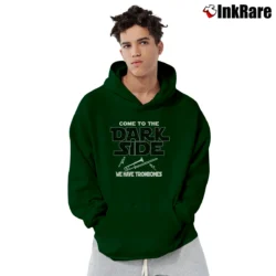 Men’s Trombone Come To The Dark Side Pullover Hoodie in forest green | Cozy, Durable, Modern Fit