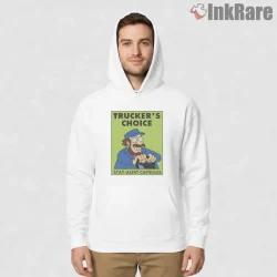 Truckers Choice Stay Alert Capsules Retro Ad Parody Shirt on white hoodie for men graphic tee