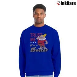 Men’s Trust Me I'm A Doctor Doc Snow And The Seven Dwarf Disney Park Walt Disney World Character Crewneck Sweatshirt in royal blue | Cozy Fabric, Clean Style