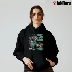 Women’s Trust No One Cat And Mouse Jordan 3 Cozy Hoodie in black | Warm, Structured, Stylish