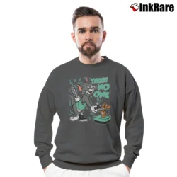 Men’s Trust No One Cat And Mouse Jordan 3 Crewneck Sweatshirt in charcoal | Cozy Fabric, Clean Style