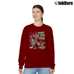 Women’s Trust No One Cat And Mouse Jordan 3 Relaxed Sweatshirt in maroon | Soft, Laid-Back Vibe