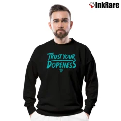 Men’s Trust Your Dopeness Motivational Crewneck Sweatshirt in black | Cozy Fabric, Clean Style