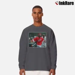 Men’s Tupac 2pac Thug Red Wings Tribute Long-Sleeve Shirt in charcoal | Sleek, Lightweight, Year-Round Wear