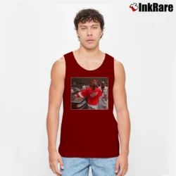 Men’s Tupac 2pac Thug Red Wings Tribute Tank Top in maroon | Breathable, Active-Friendly Design