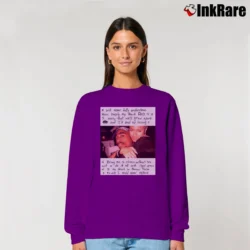 Women’s Tupac And Jada Love Letter Graphic Relaxed Sweatshirt in purple | Soft, Laid-Back Vibe