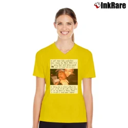 Women’s Tupac And Jada Love Letter Graphic V-Neck Tee in yellow | Chic Neckline, Soft Texture