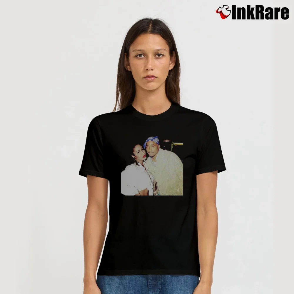 Women’s Tupac And Selena Quintanilla Tribute Signature T-Shirt in black | Soft, Flattering Fit