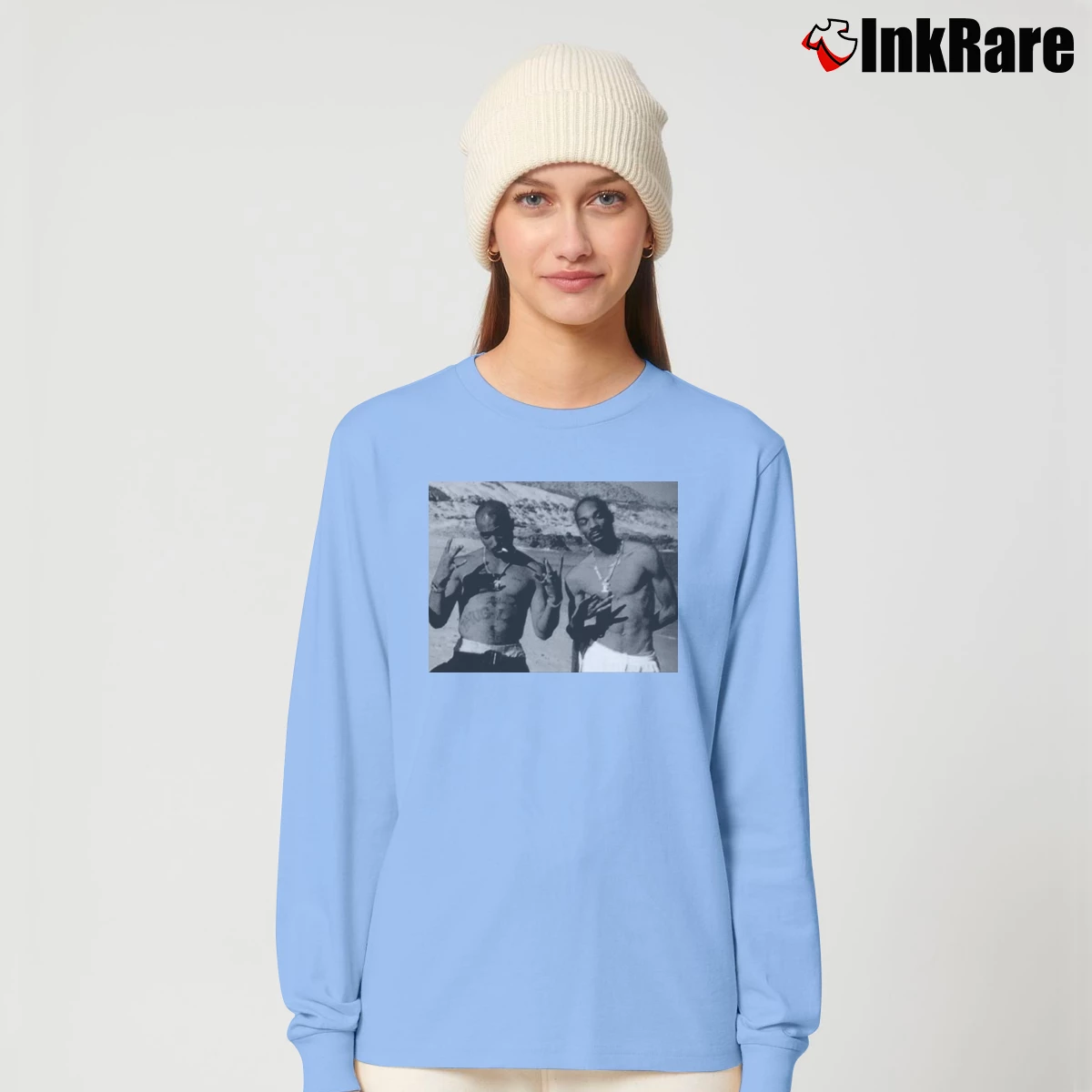 Women’s tupac and snoop dogg Long-Sleeve Top in light blue | Sleek, Versatile, All-Season