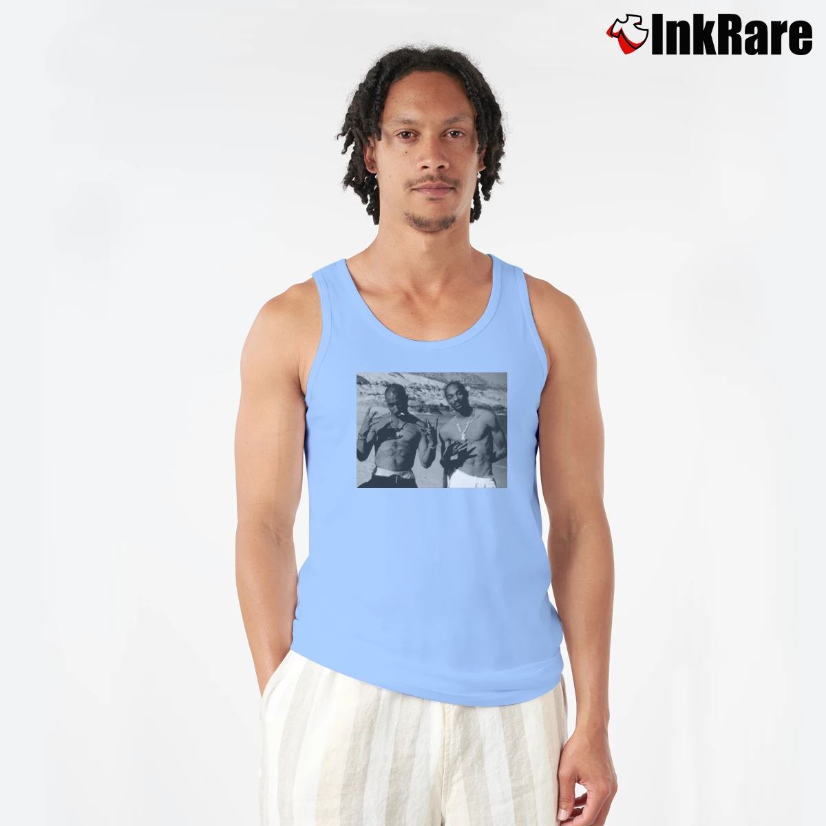 Men’s tupac and snoop dogg Tank Top in light blue | Breathable, Active-Friendly Design