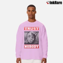 Men’s Tupac Biggie Trust Nobody Graphic Long-Sleeve Shirt in light pink | Sleek, Lightweight, Year-Round Wear