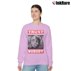 Women’s Tupac Biggie Trust Nobody Graphic Relaxed Sweatshirt in light pink | Soft, Laid-Back Vibe
