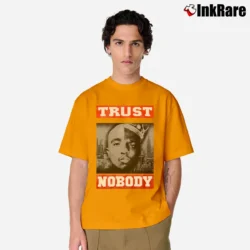 Men’s Tupac Biggie Trust Nobody Graphic Classic T-Shirt in orange | Soft, Breathable Everyday Wear