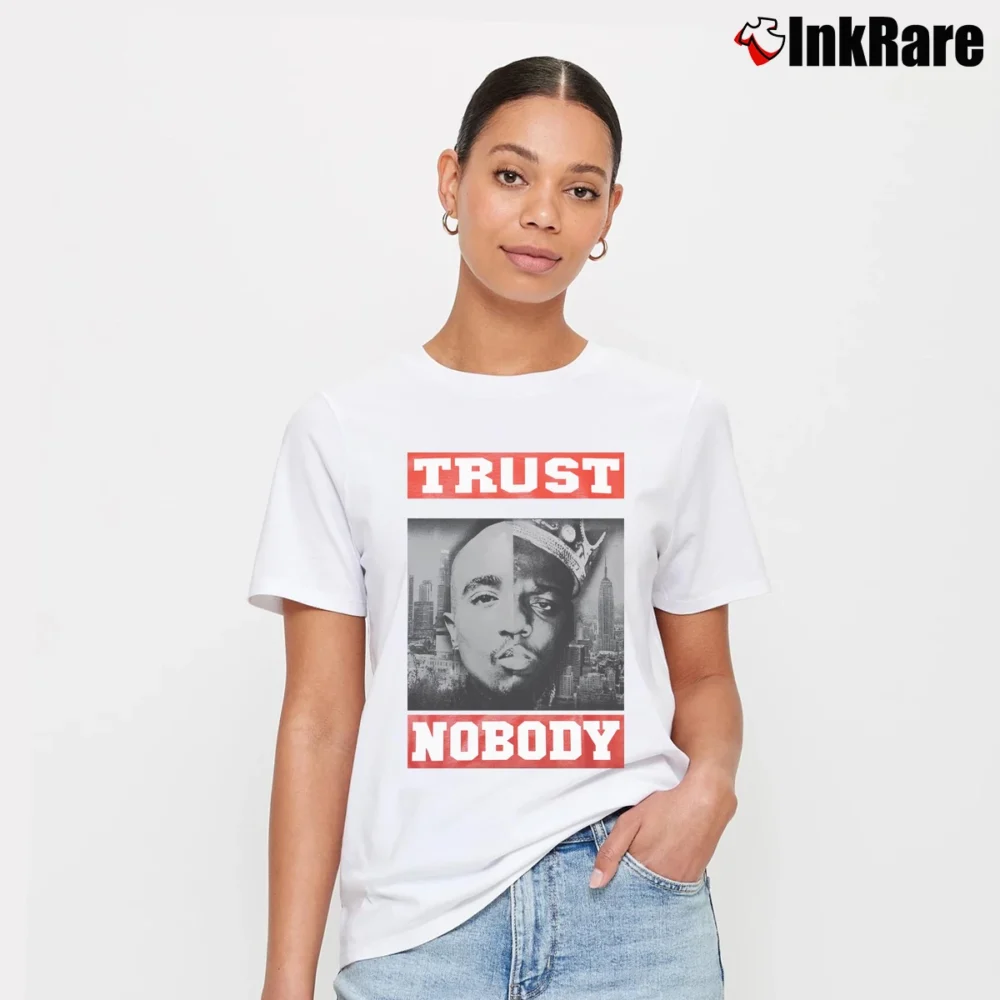 Women’s Tupac Biggie Trust Nobody Graphic Signature T-Shirt in white | Soft, Flattering Fit