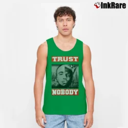Men’s Tupac Biggie Trust Nobody Graphic Tank Top in irish green | Breathable, Active-Friendly Design