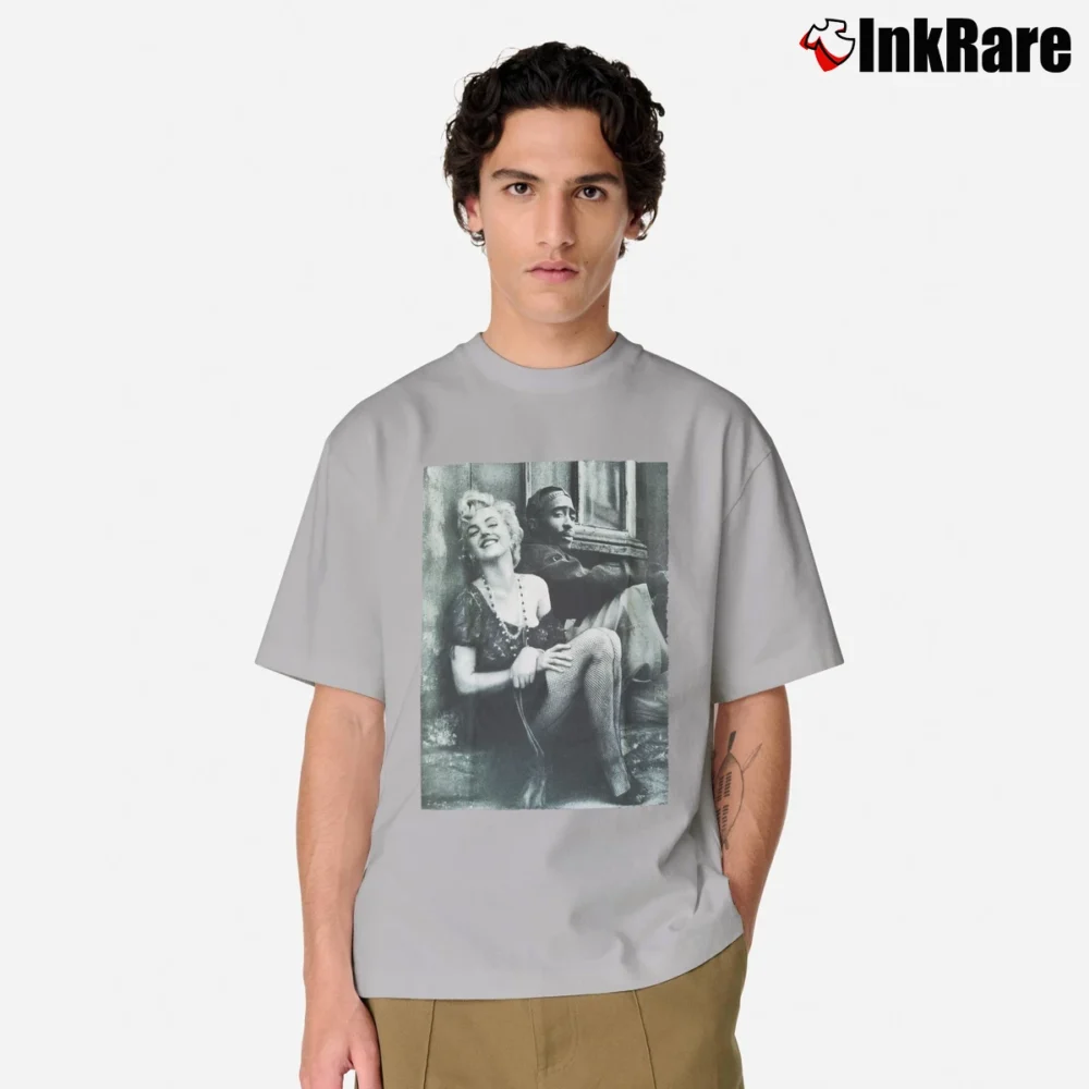 Men’s Tupac Marilyn Monroe Couple Classic T-Shirt in sport grey | Soft, Breathable Everyday Wear