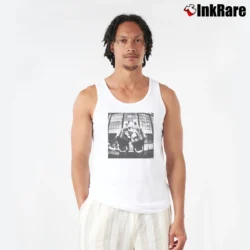 Men’s Tupac Shakur Middle Finger Photo 2pac Iconic Tank Top in white | Breathable, Active-Friendly Design