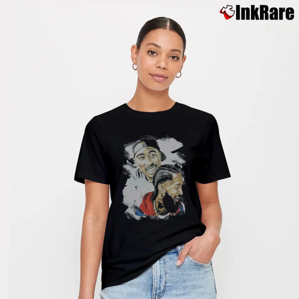 Women’s Tupac Shakur Nipsey Husle Graphic Signature T-Shirt in black | Soft, Flattering Fit