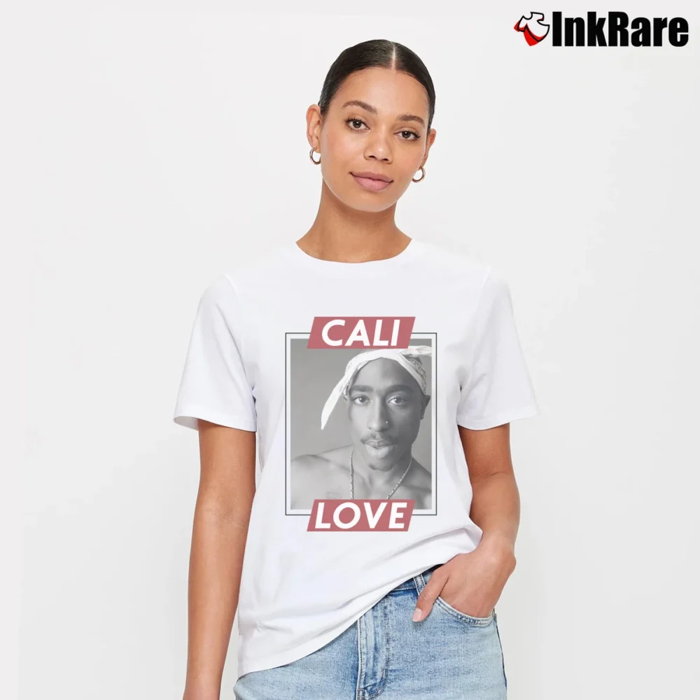 Women’s Tupac Shakur Rapper Cali Love Signature T-Shirt in white | Soft, Flattering Fit