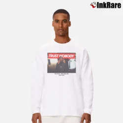 Men’s Tupac Shakur Trust Nobody for Hip Hop Fans Long-Sleeve Shirt in white | Sleek, Lightweight, Year-Round Wear