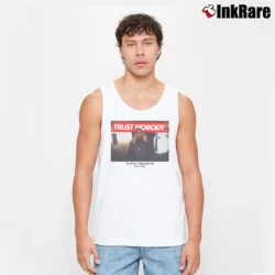 Men’s Tupac Shakur Trust Nobody for Hip Hop Fans Tank Top in white | Breathable, Active-Friendly Design