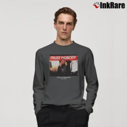 Men’s Tupac Shakur Trust Nobody Graphic Long-Sleeve Shirt in charcoal | Sleek, Lightweight, Year-Round Wear