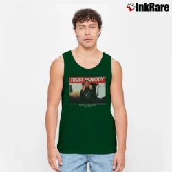 Men’s Tupac Shakur Trust Nobody Graphic Tank Top in forest green | Breathable, Active-Friendly Design