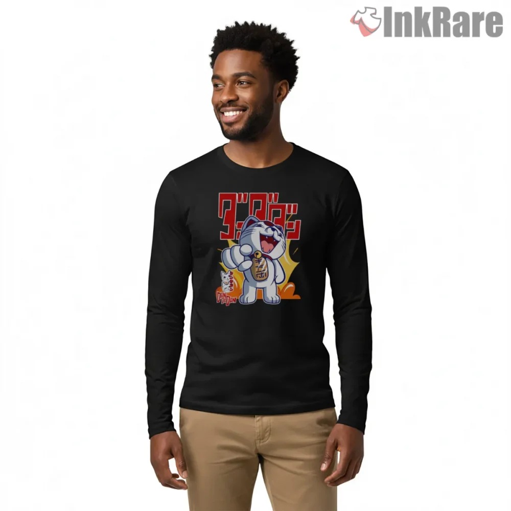 Turbo Granny Cat Puzzle Cartoon Anime Shirt on black long sleeve shirt for men graphic tee