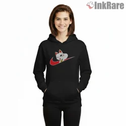 Turbo Granny Cat Sneaker Parody Anime Shirt on black hoodie for women graphic tee