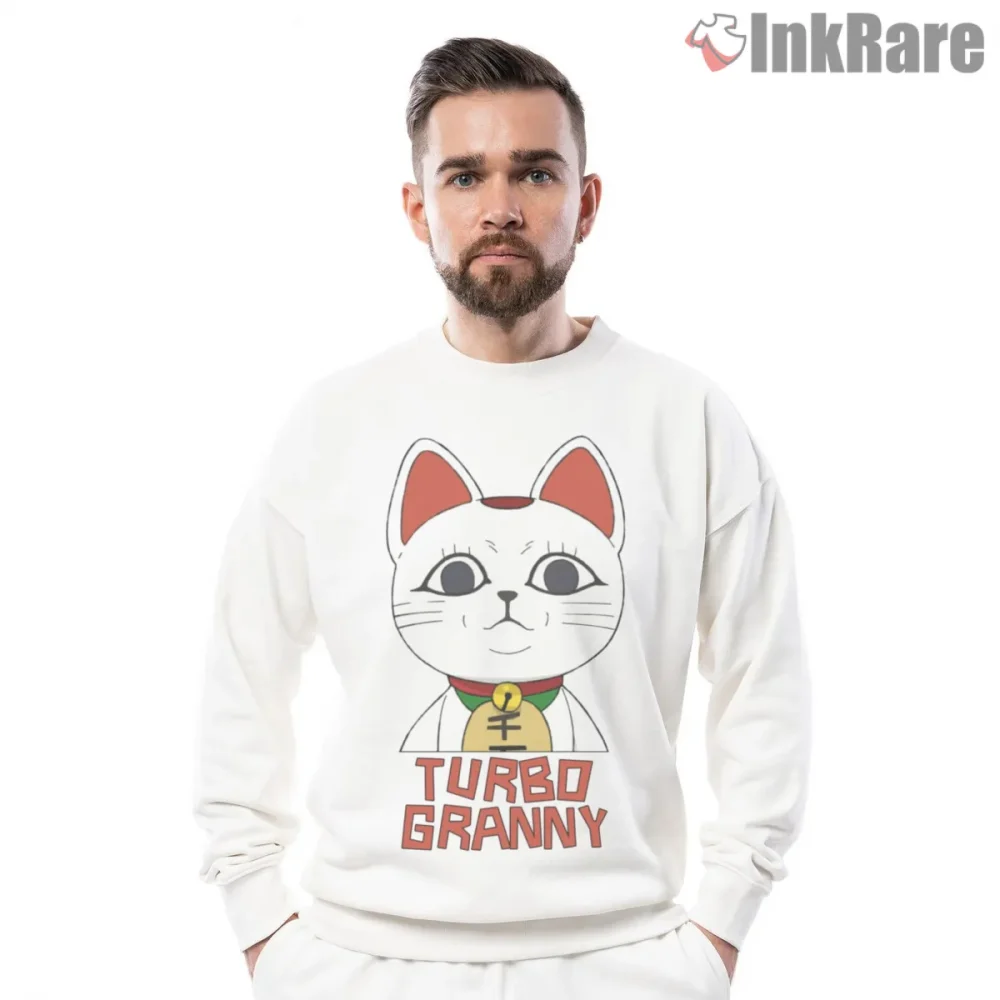 Turbo Granny Cute Lucky Cat Humor Dandadan Shirt on graphic shirt for men graphic tee