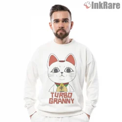 Turbo Granny Cute Lucky Cat Humor Dandadan Shirt on graphic shirt for men graphic tee