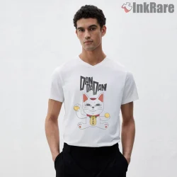Turbo Granny Lucky Cat Classic Dandadan Shirt on white v-neck shirt for men graphic tee