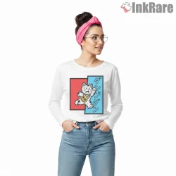 Turbo Granny Lucky Cat Pop Art Dandadan Shirt on white long sleeve shirt for women graphic tee