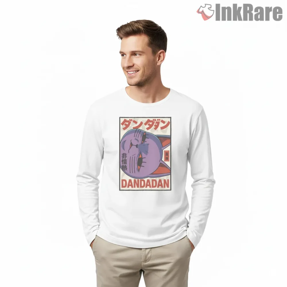 Turbo Granny Manga Poster Style Dandadan Shirt on white long sleeve shirt for men graphic tee