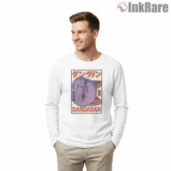 Turbo Granny Manga Poster Style Dandadan Shirt on white long sleeve shirt for men graphic tee